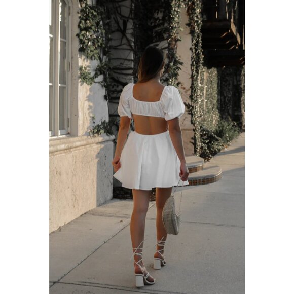 NWT White Cut Out Mini Dress - Picture 2 of 12